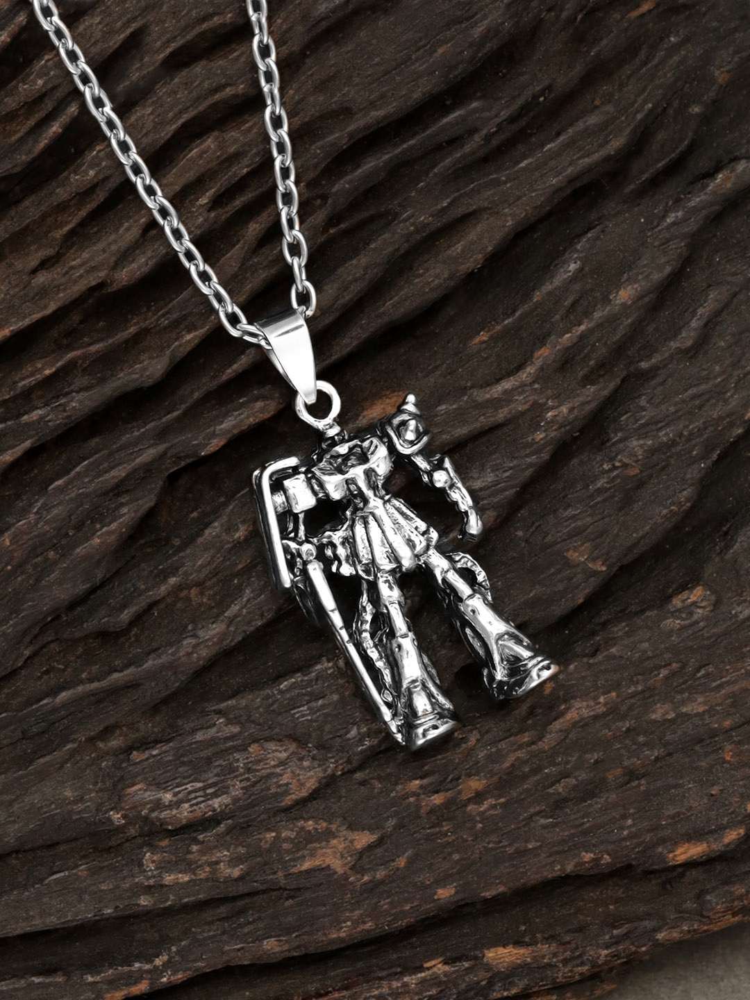 

The Roadster Lifestyle Co Men Silver-Toned Silver-Plated Chain