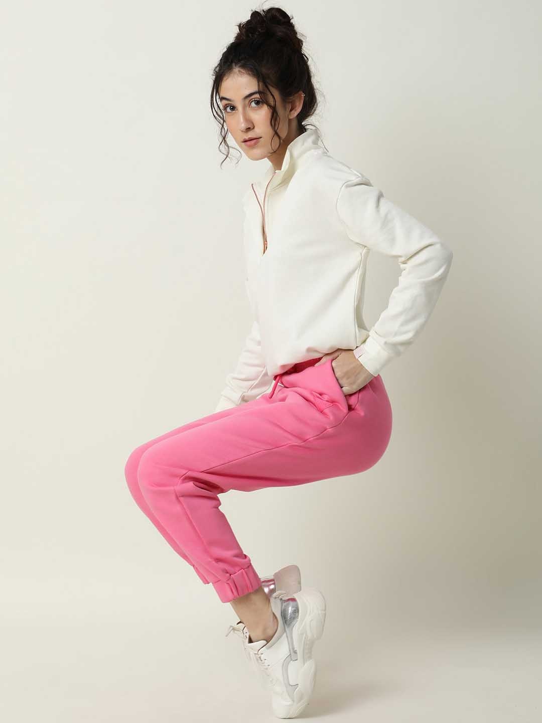 

RAREISM Women Pink Solid Slim-Fit Joggers