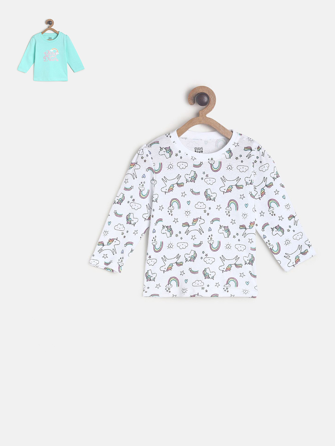 

MINI KLUB Girls Multicoloured Pack Of 2 Printed Tops, Multi