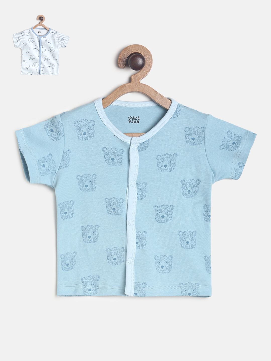 

MINI KLUB Pack Of 2 Kids Blue & White Printed Pure Cotton Jhablas
