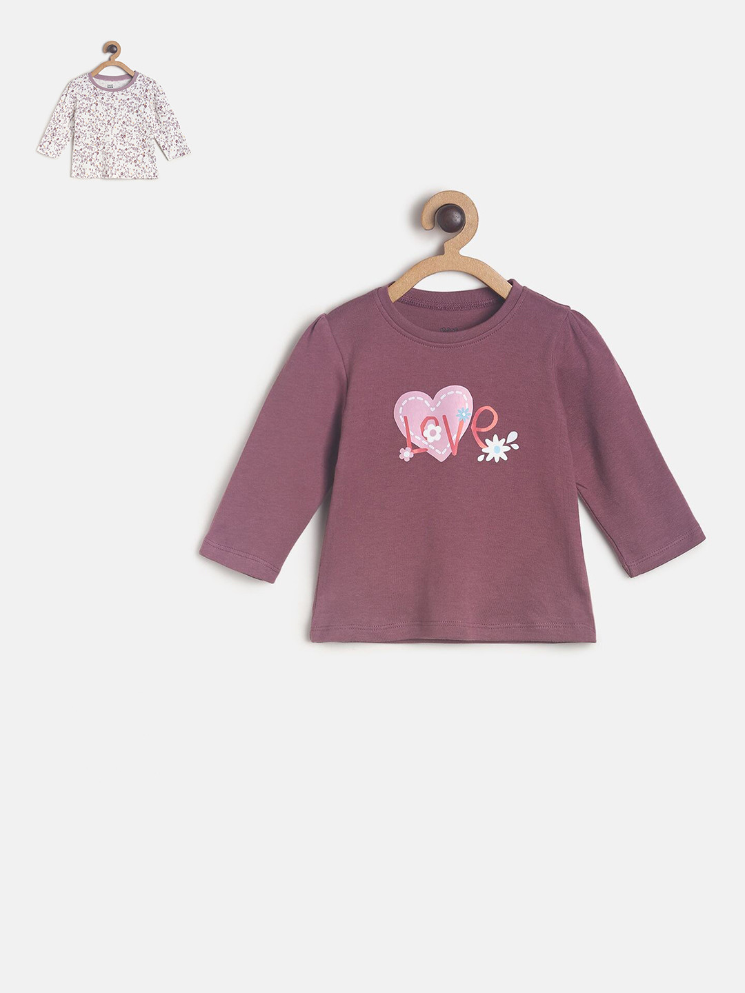 

MINI KLUB Girls Multicoloured Pack of 2 Printed Top, Multi