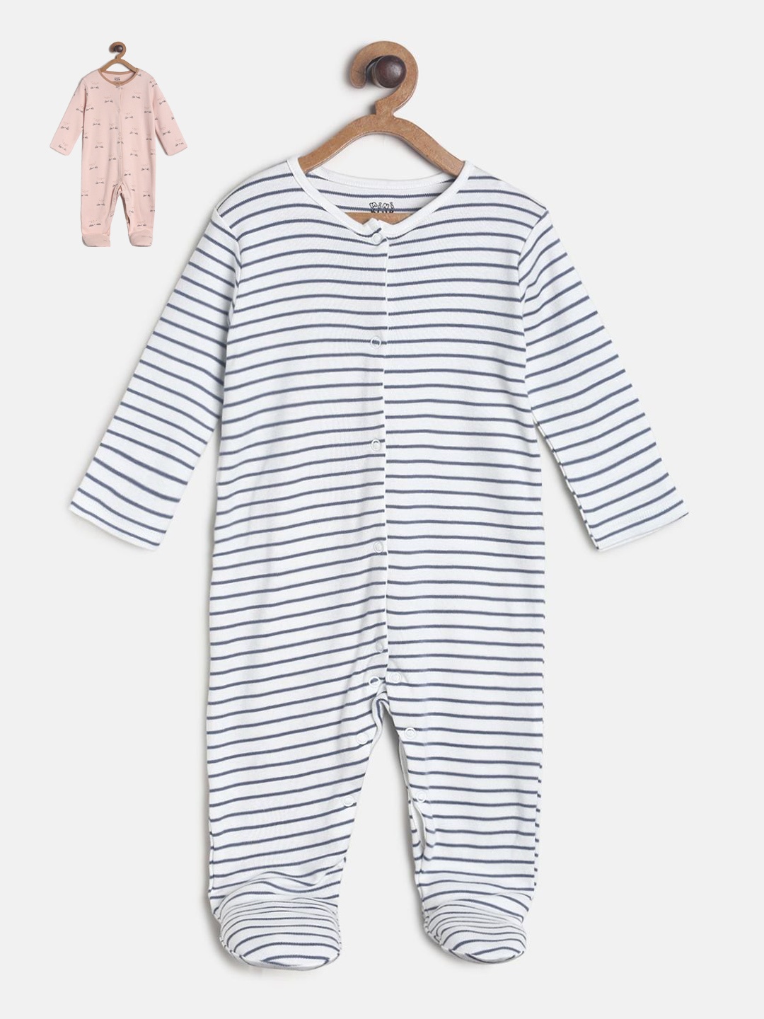 

MINI KLUB Girls Pack Of 2 Pure Cotton Sleepsuit, Multi