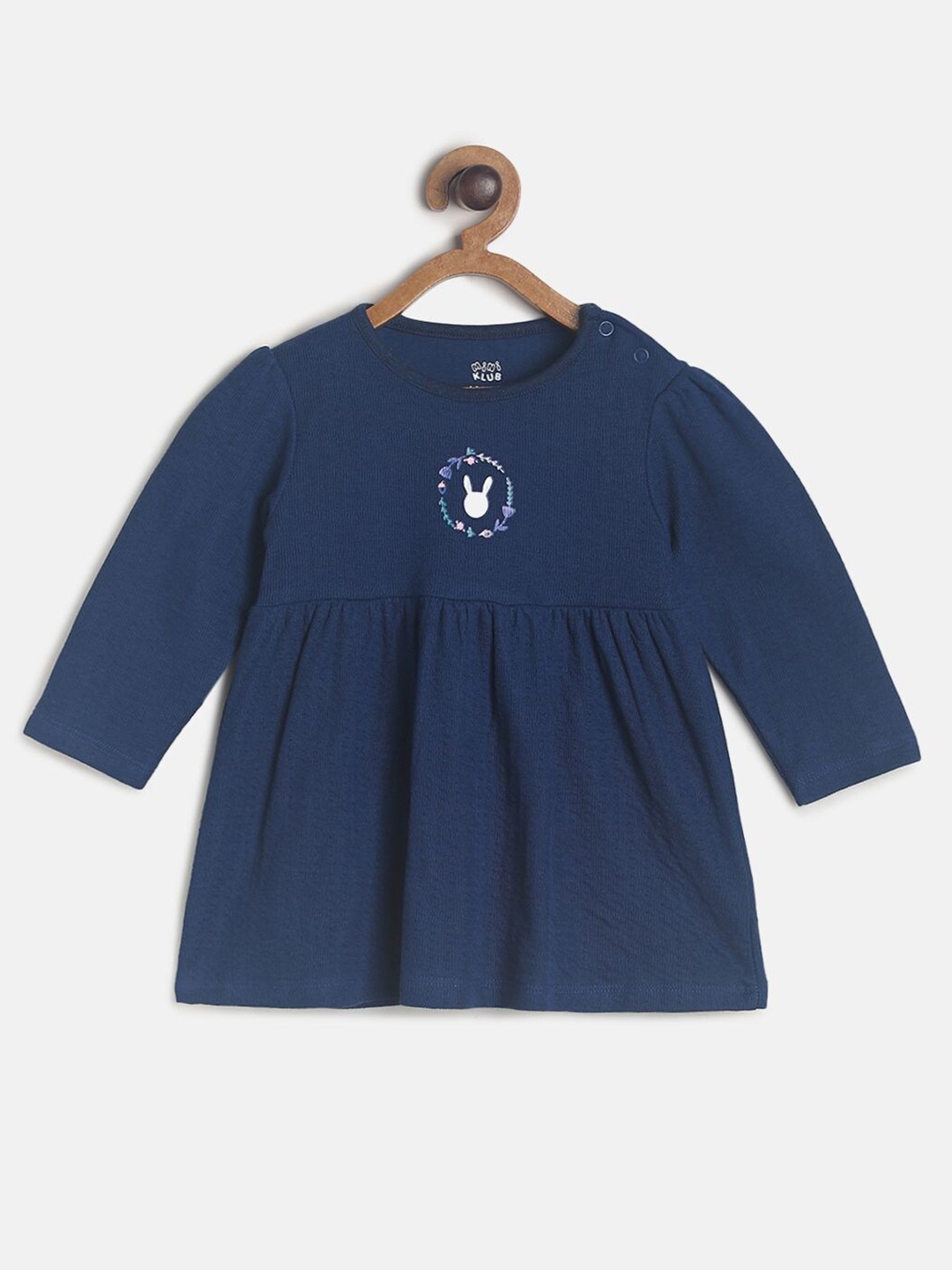 

MINI KLUB Girls Navy Blue Solid A-Line Dress