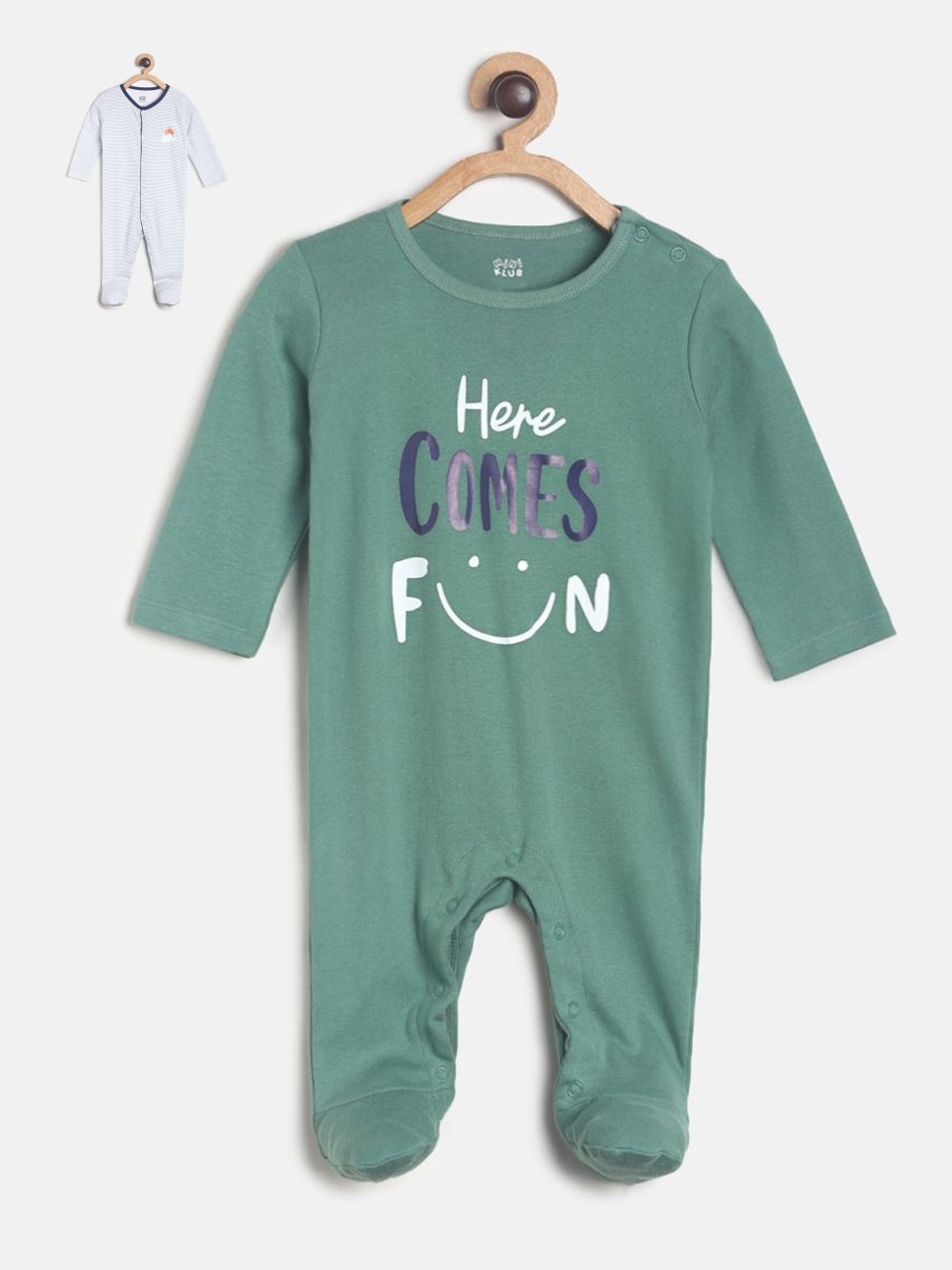 

MINI KLUB Boys Pack of 2 Printed Sleepsuit, Multi