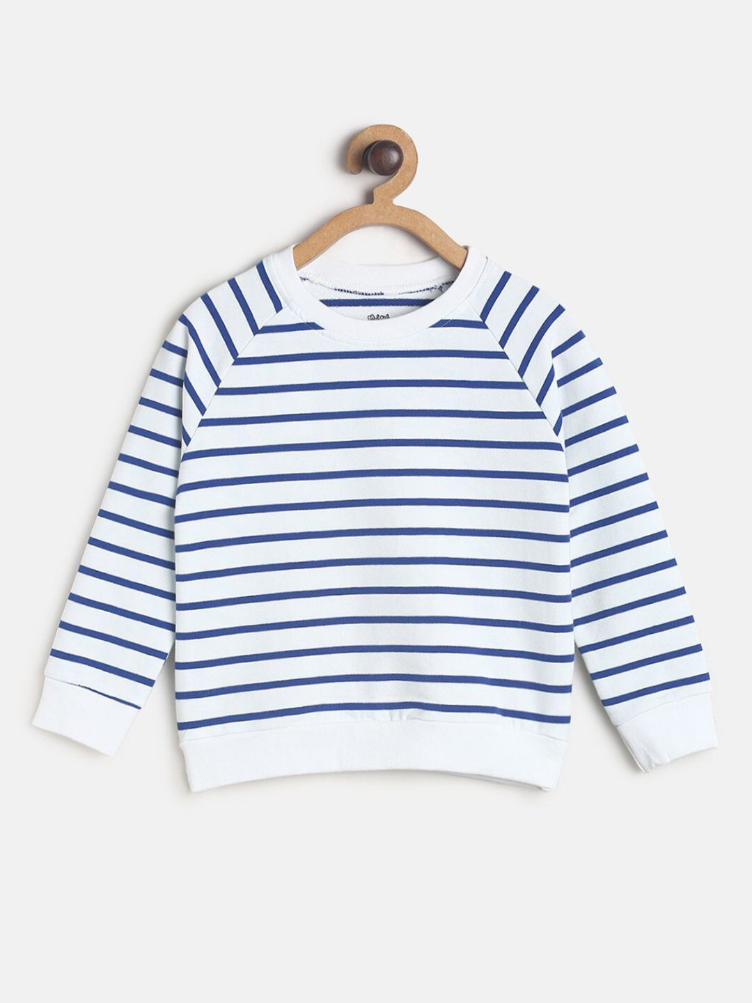 

MINI KLUB Boys White & Blue Striped Sweatshirt
