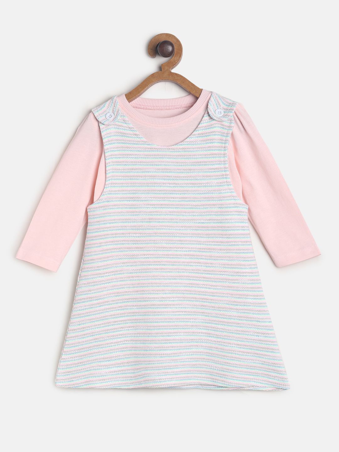 

MINI KLUB Girls Multicoloured Striped Clothing Set, Multi