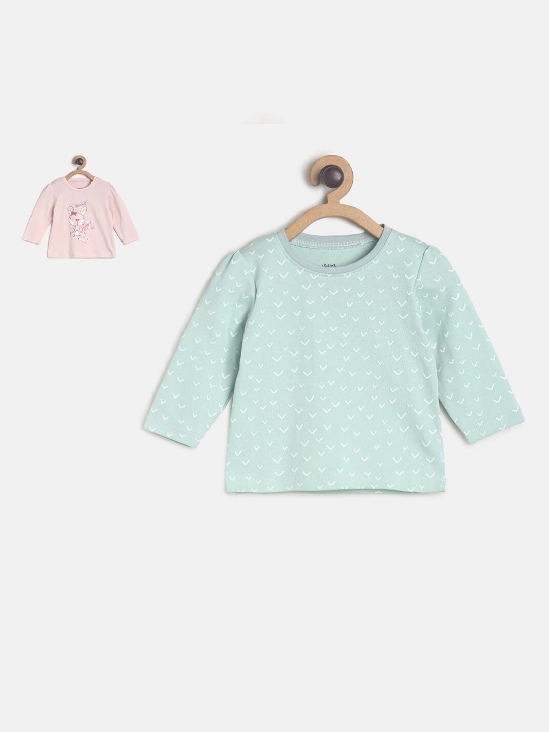 

MINI KLUB Pack Of 2 Green & Pink Tops
