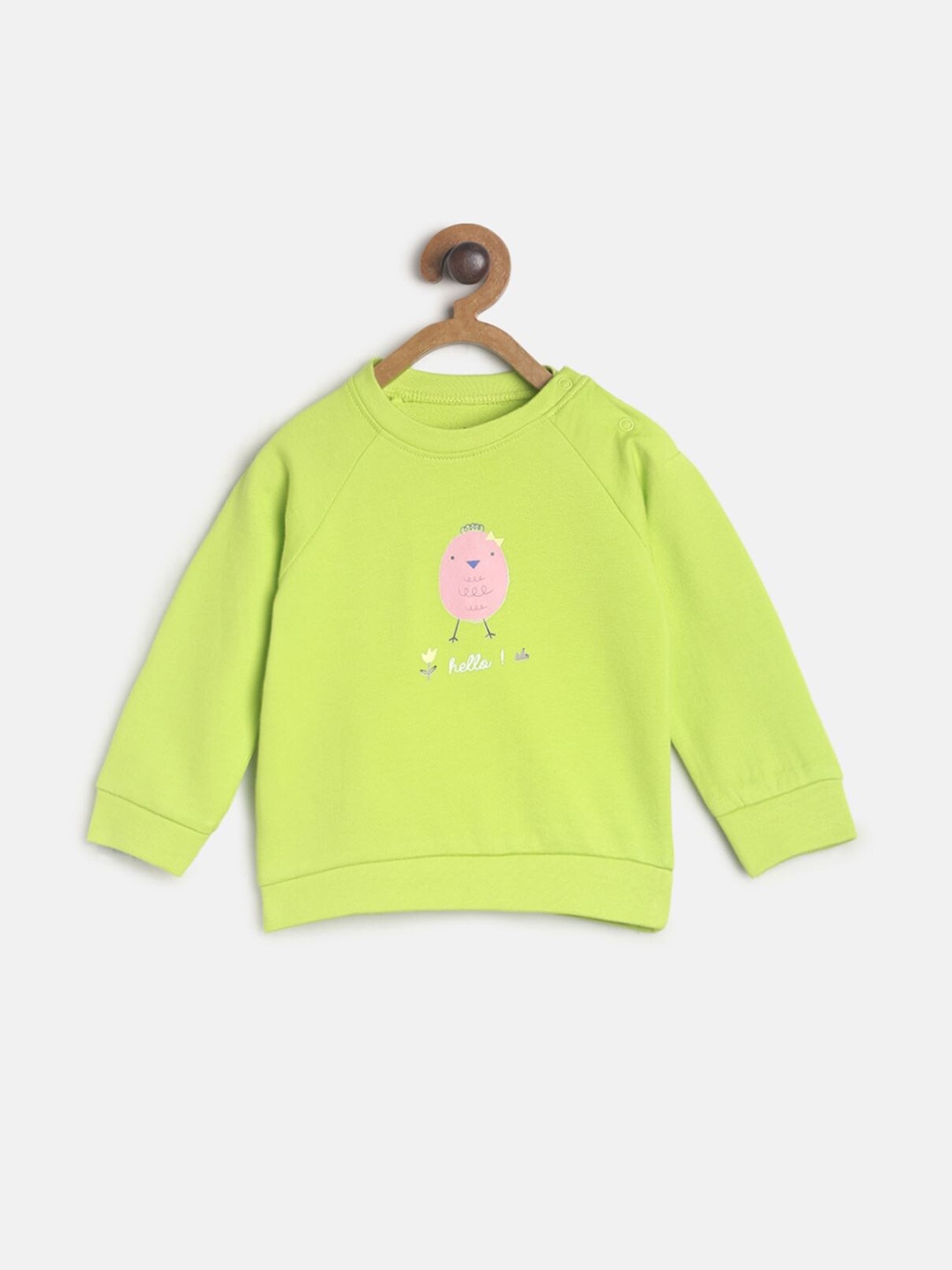 

MINI KLUB Girls Green Graphic Printed Sweatshirt