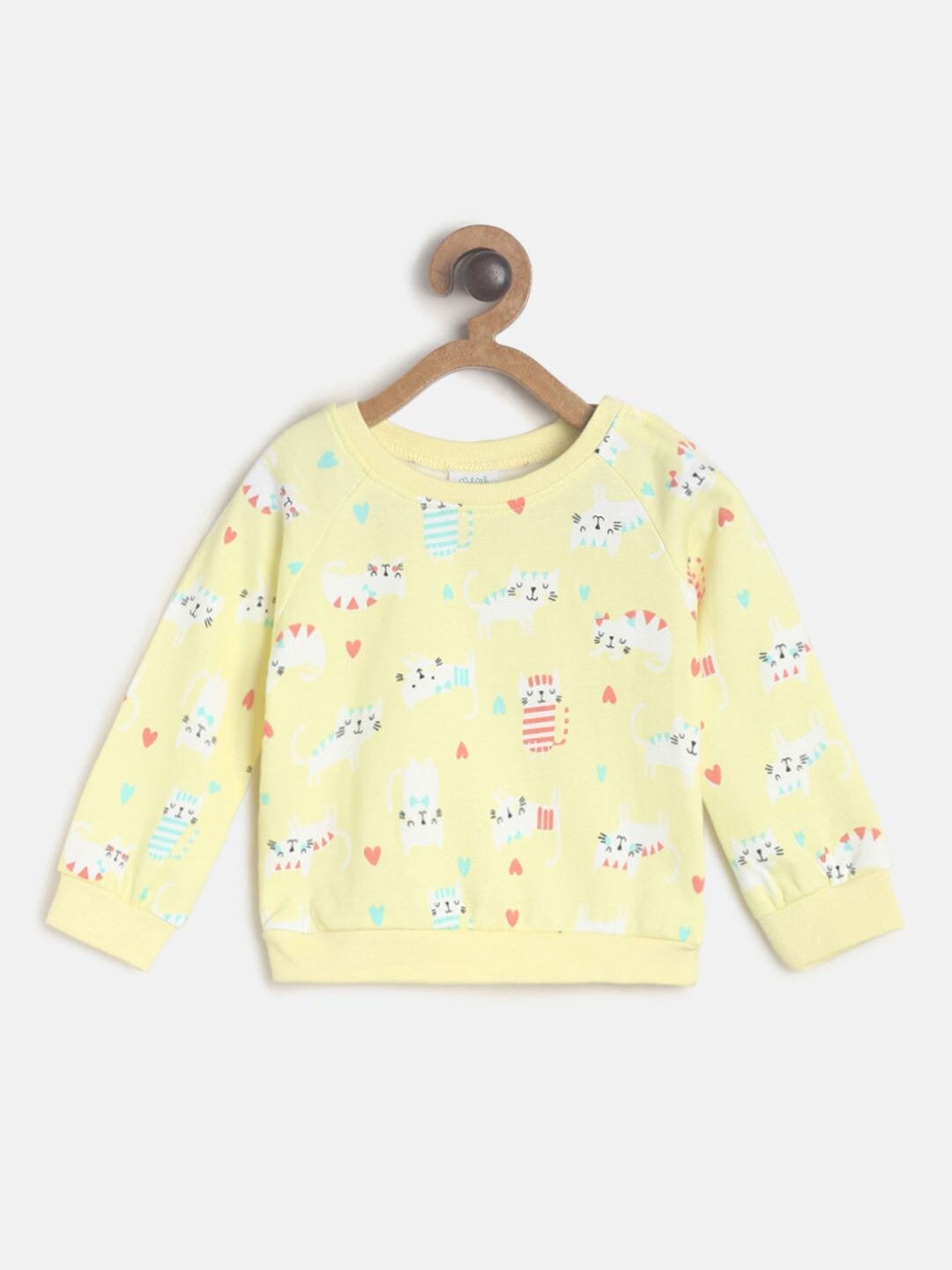 

MINI KLUB Girls Yellow Printed Sweatshirt