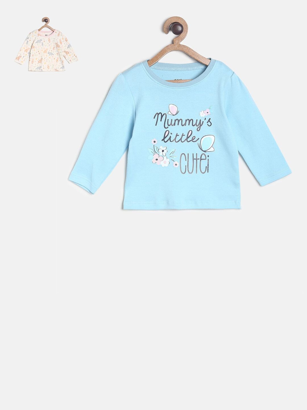 

MINI KLUB Girls Multicoloured Pack of 2 Printed Top, Multi
