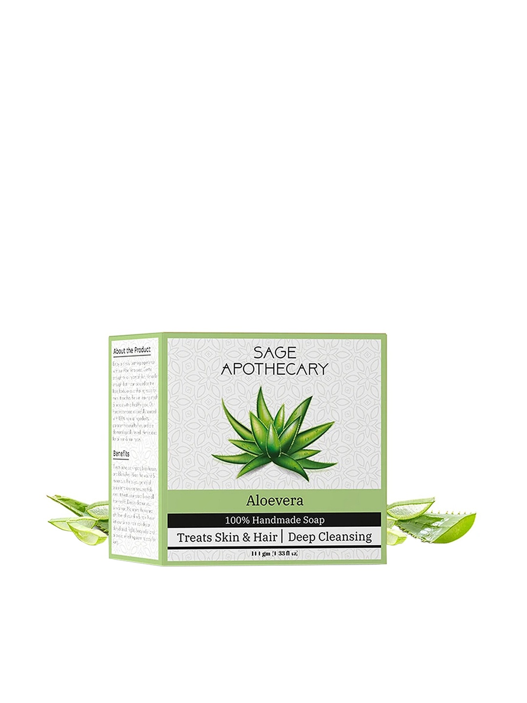 

SAGE APOTHECARY Aloevera Soap Treats Skin & Hair, Transparent