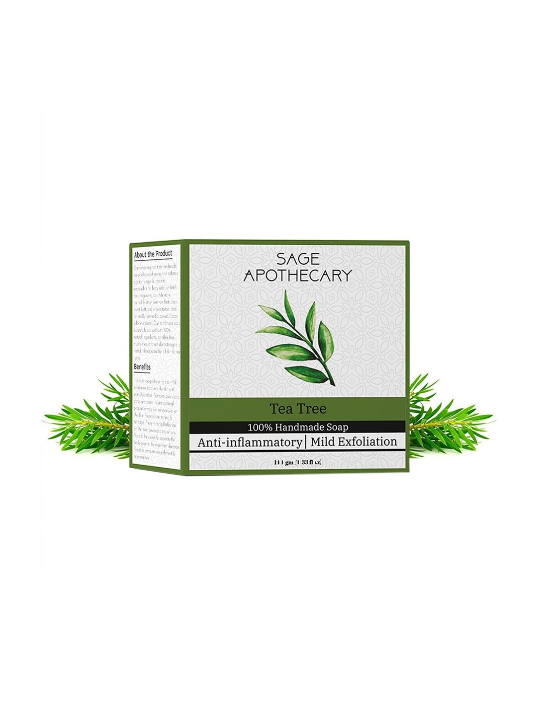 

SAGE APOTHECARY Tea Tree Soap 100g, Transparent
