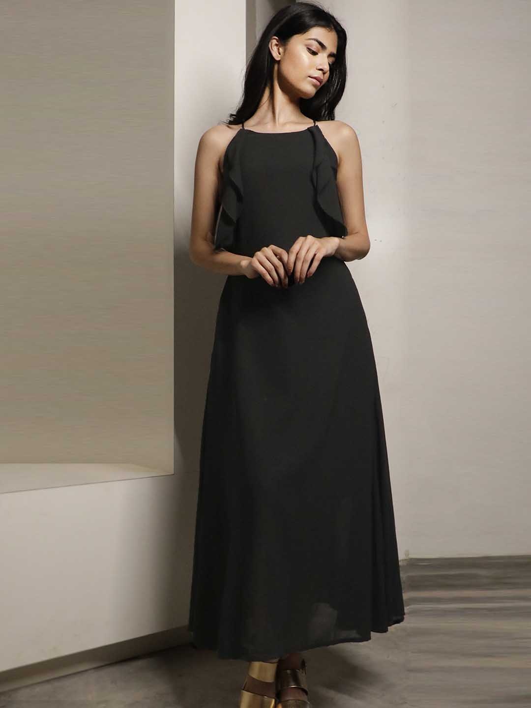 

RAREISM Black Maxi Midi Dress