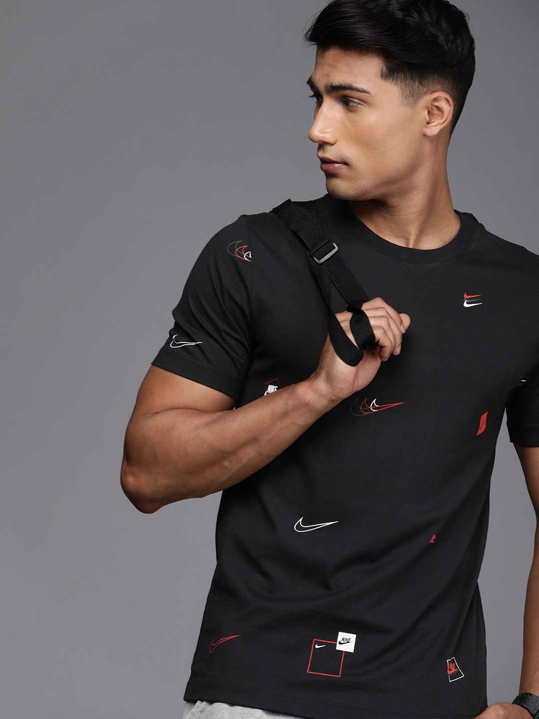 

Nike Men Black Graphical Printed Sports T-shirt