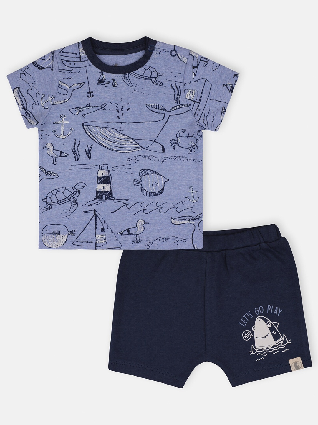 

Babysafe Set Of 2 Boys Blue Printed T-shirt with Shorts