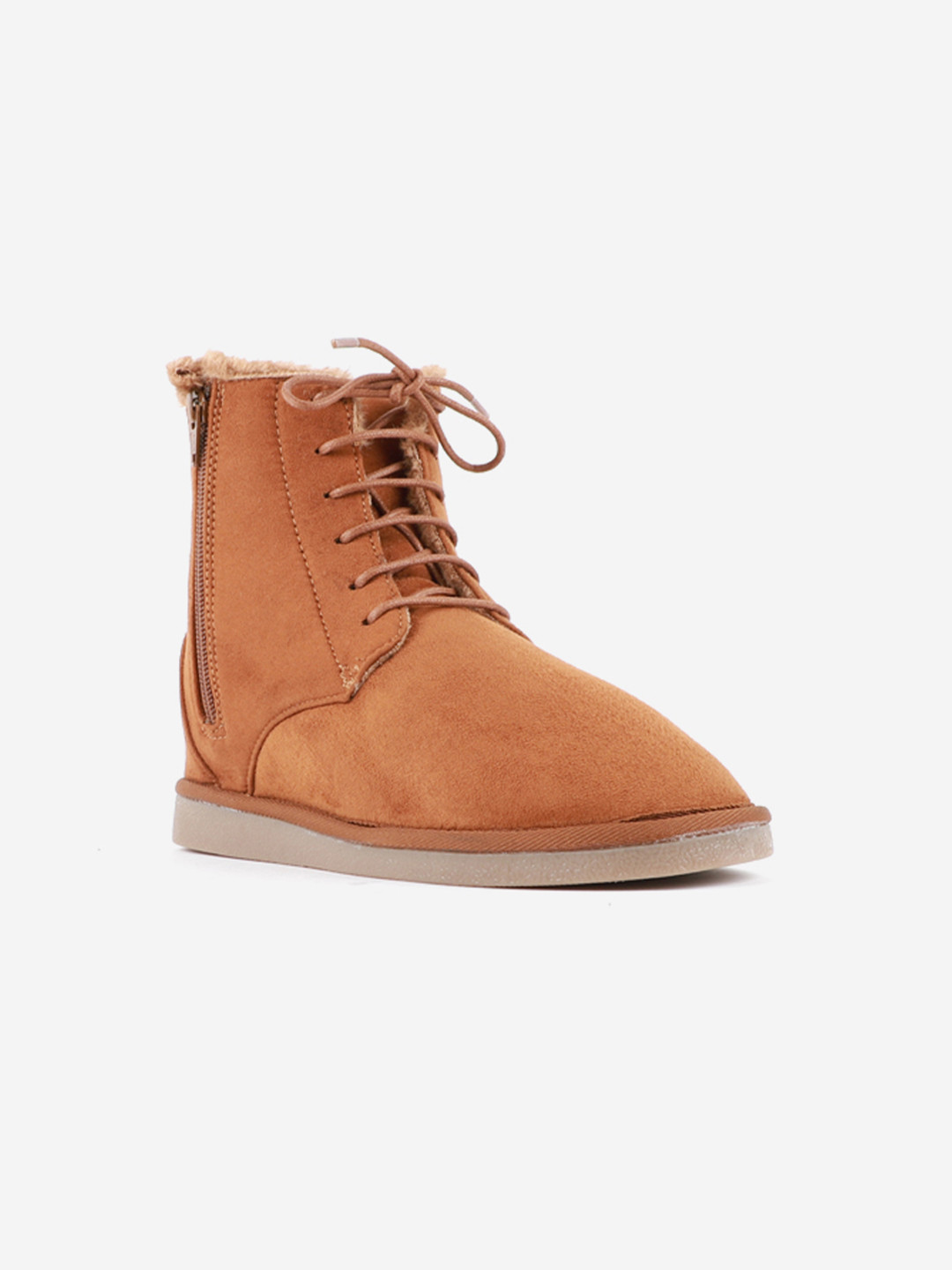 

Carlton London Women Tan High-Top Flat Boots