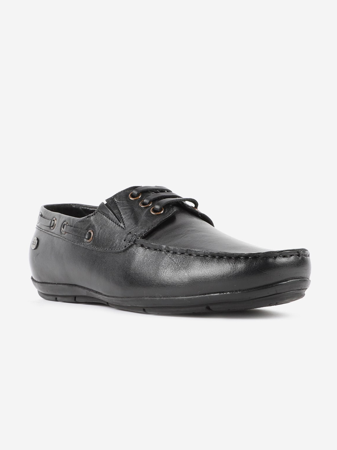

Carlton London Men Black Boat Shoes