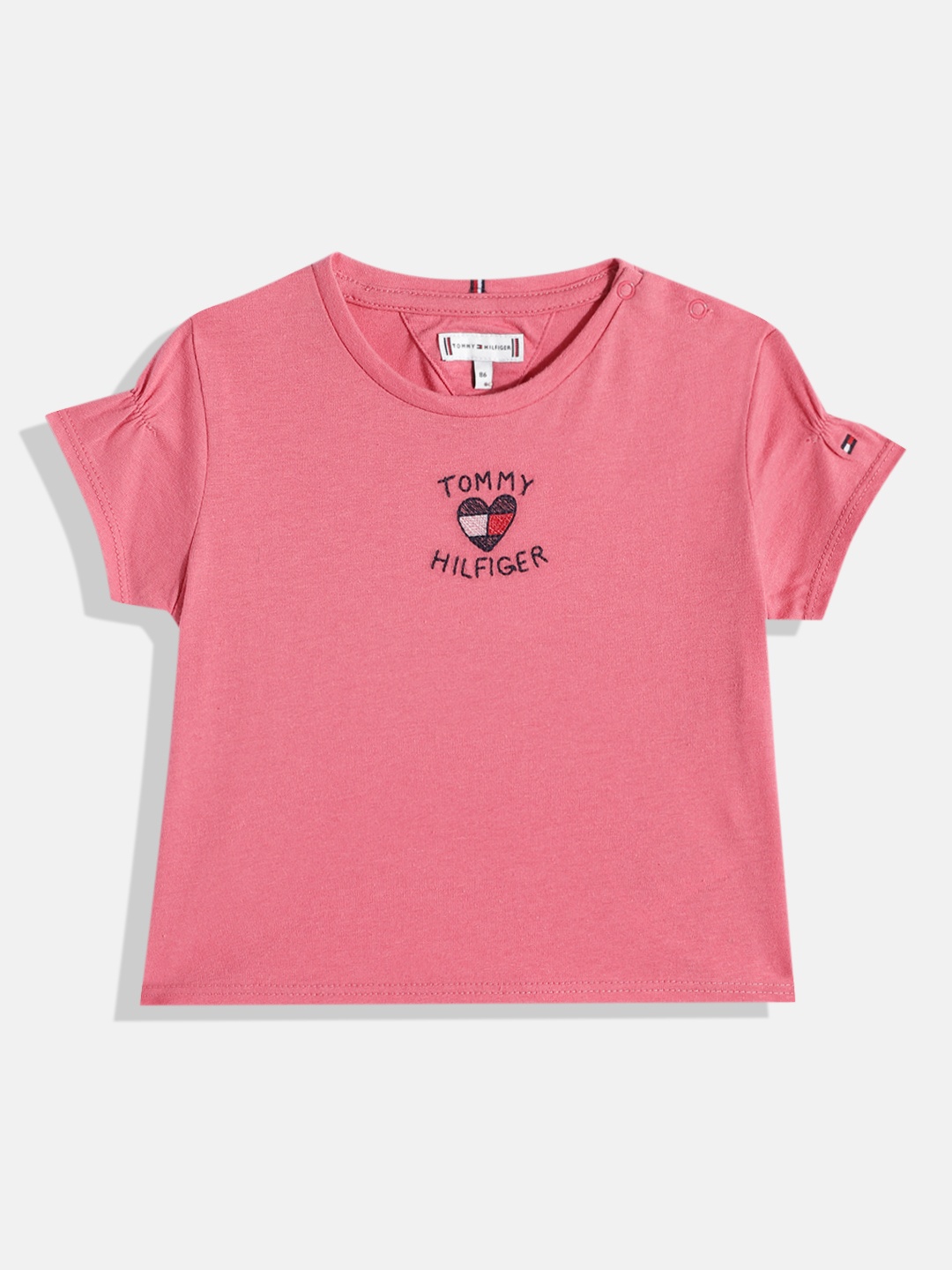 

Tommy Hilfiger Brand Logo Embroidered Top, Pink