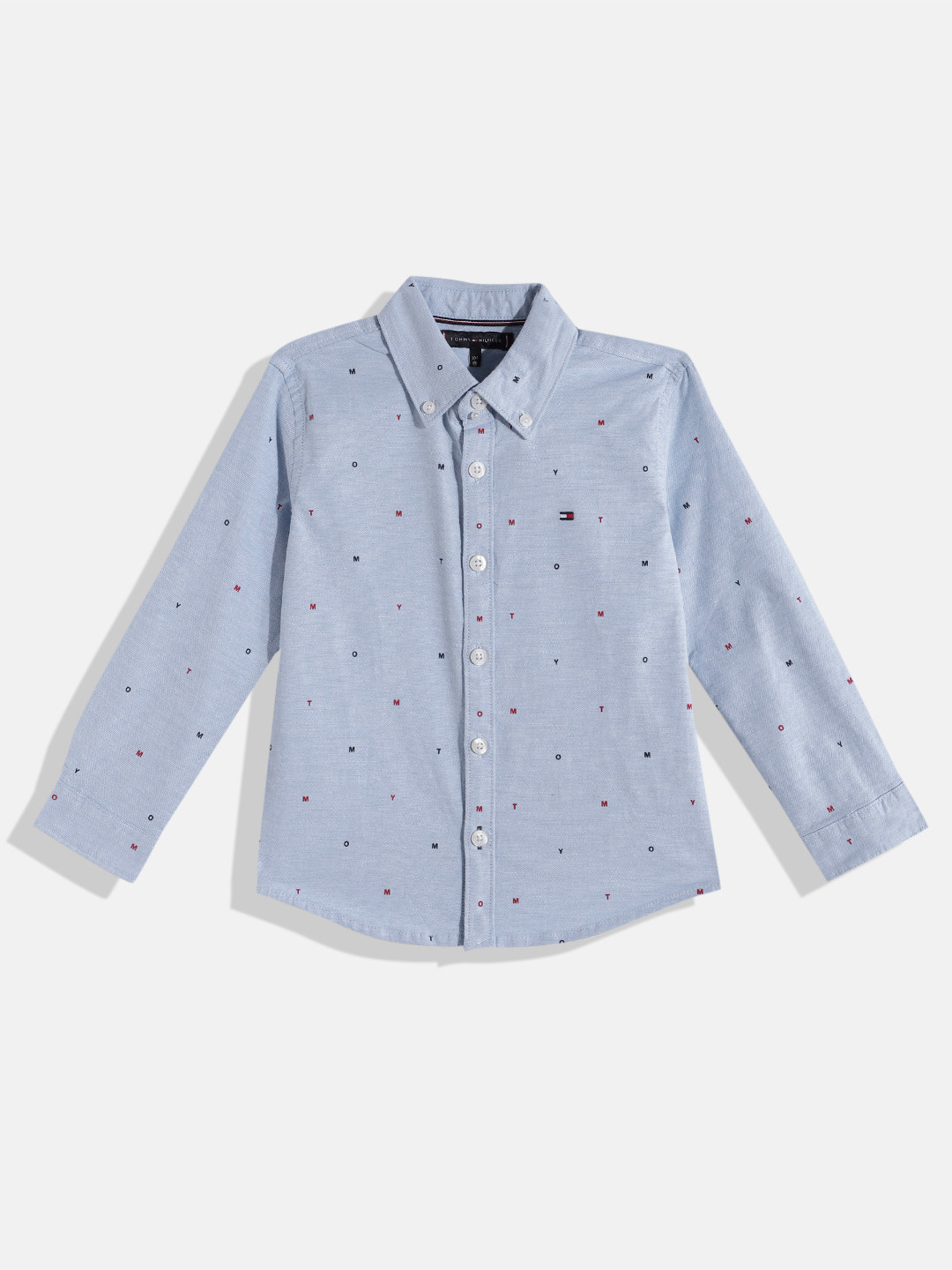 

Tommy Hilfiger Boys Typography Print Regular Fit Shirt, Blue