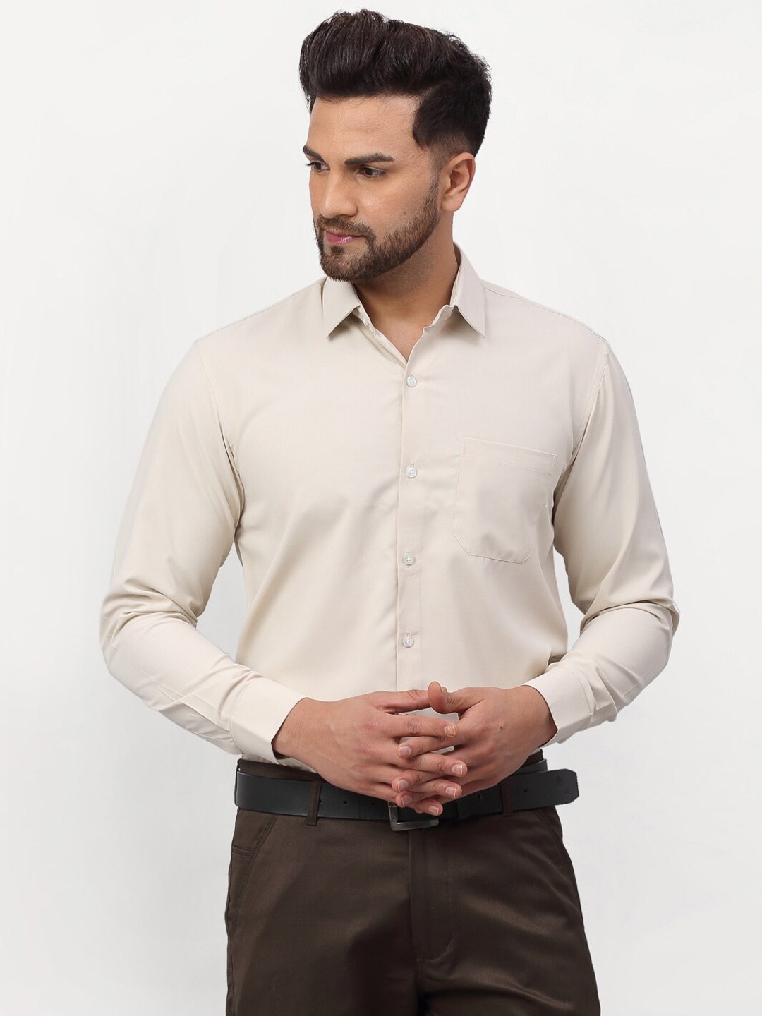 

JAINISH Men Beige Comfort Cotton Formal Shirt