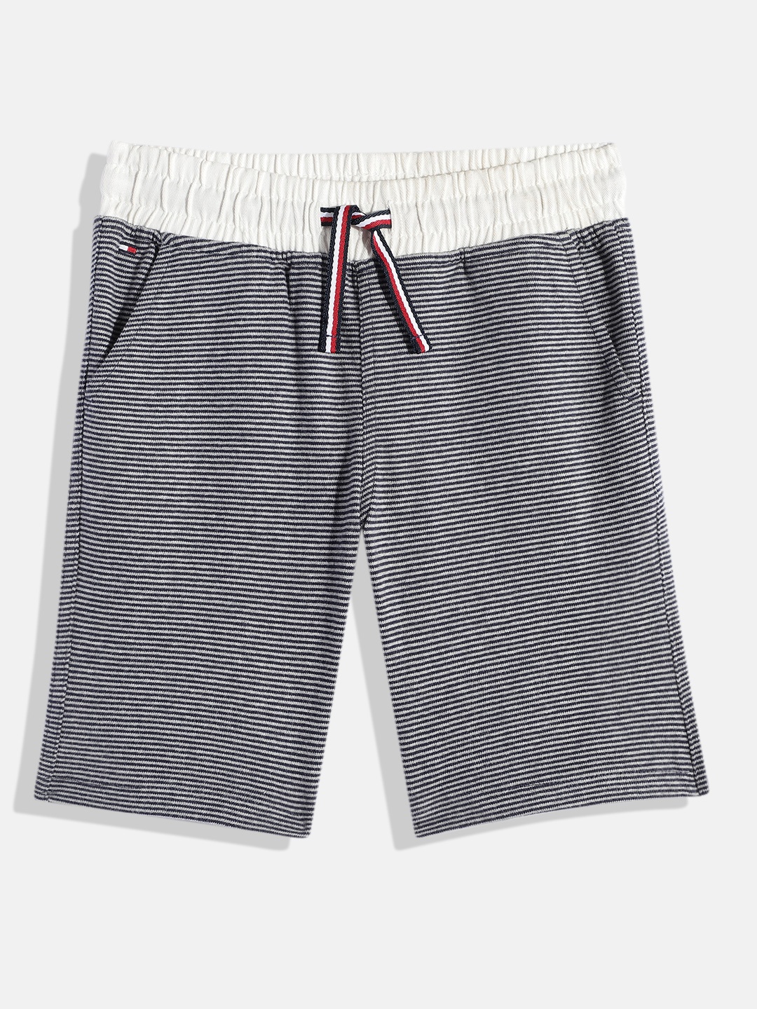

Tommy Hilfiger Boys Striped Pure Cotton Shorts, Navy blue