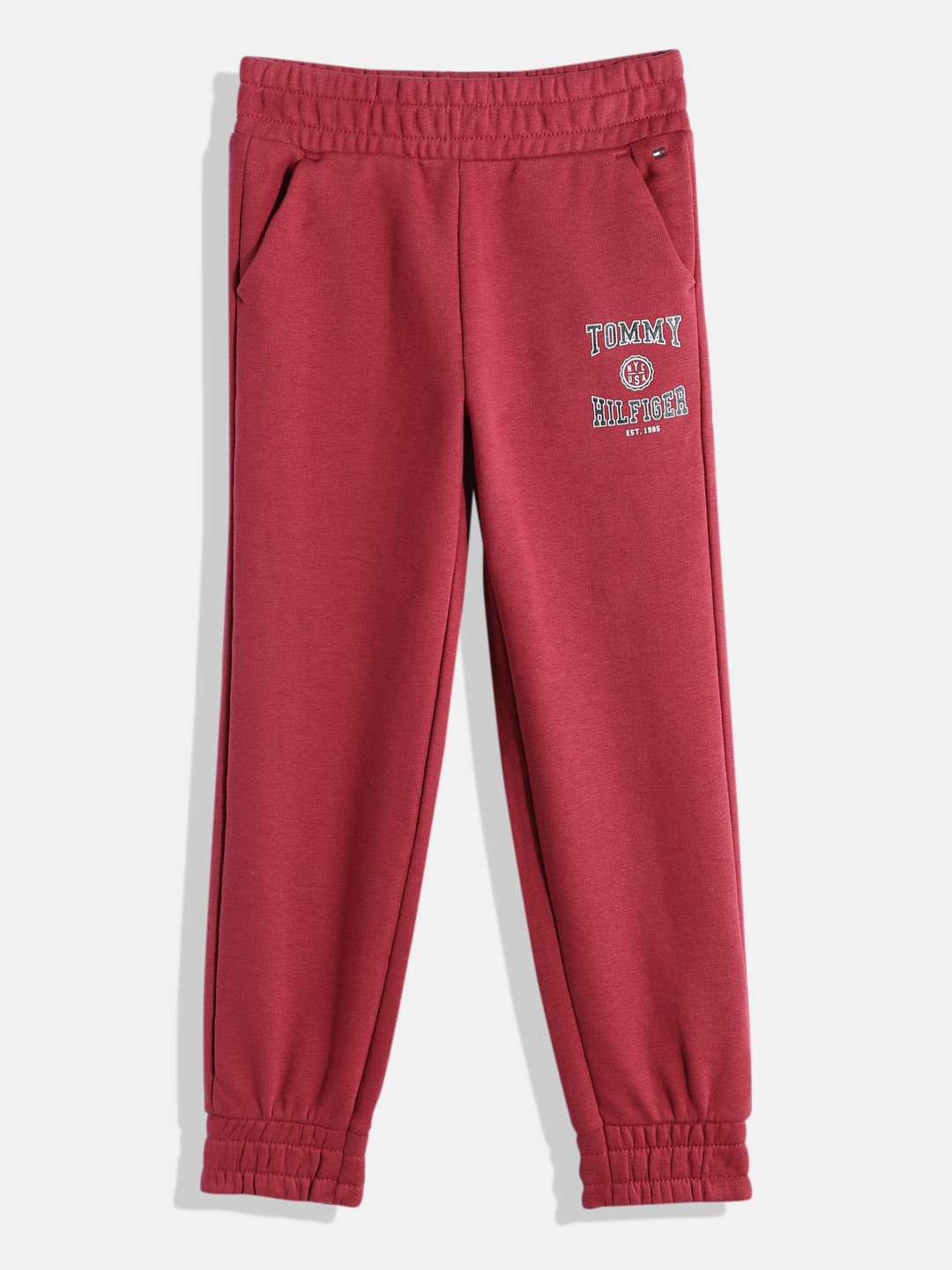 

Tommy Hilfiger Girls Brand Logo Printed Joggers, Red
