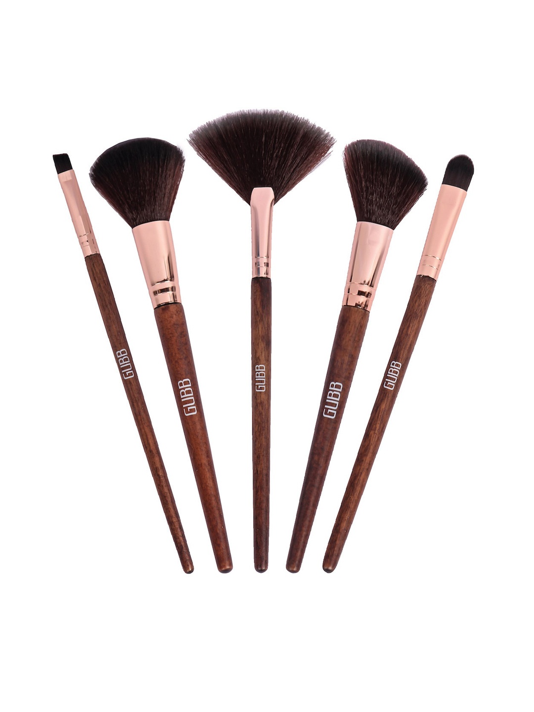 

GUBB Set of 5 Elite Series Kit Makeup Powder & Foundation Brushes, Brown