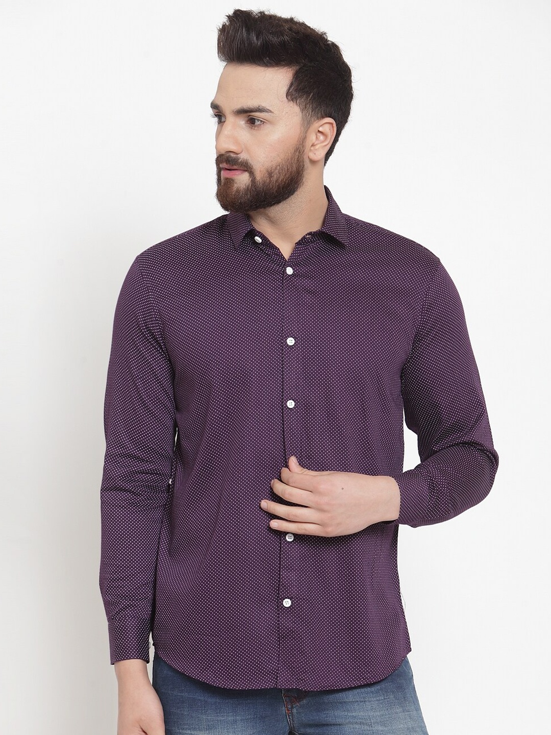 

JAINISH Men Purple Comfort Printed Casual Shirt