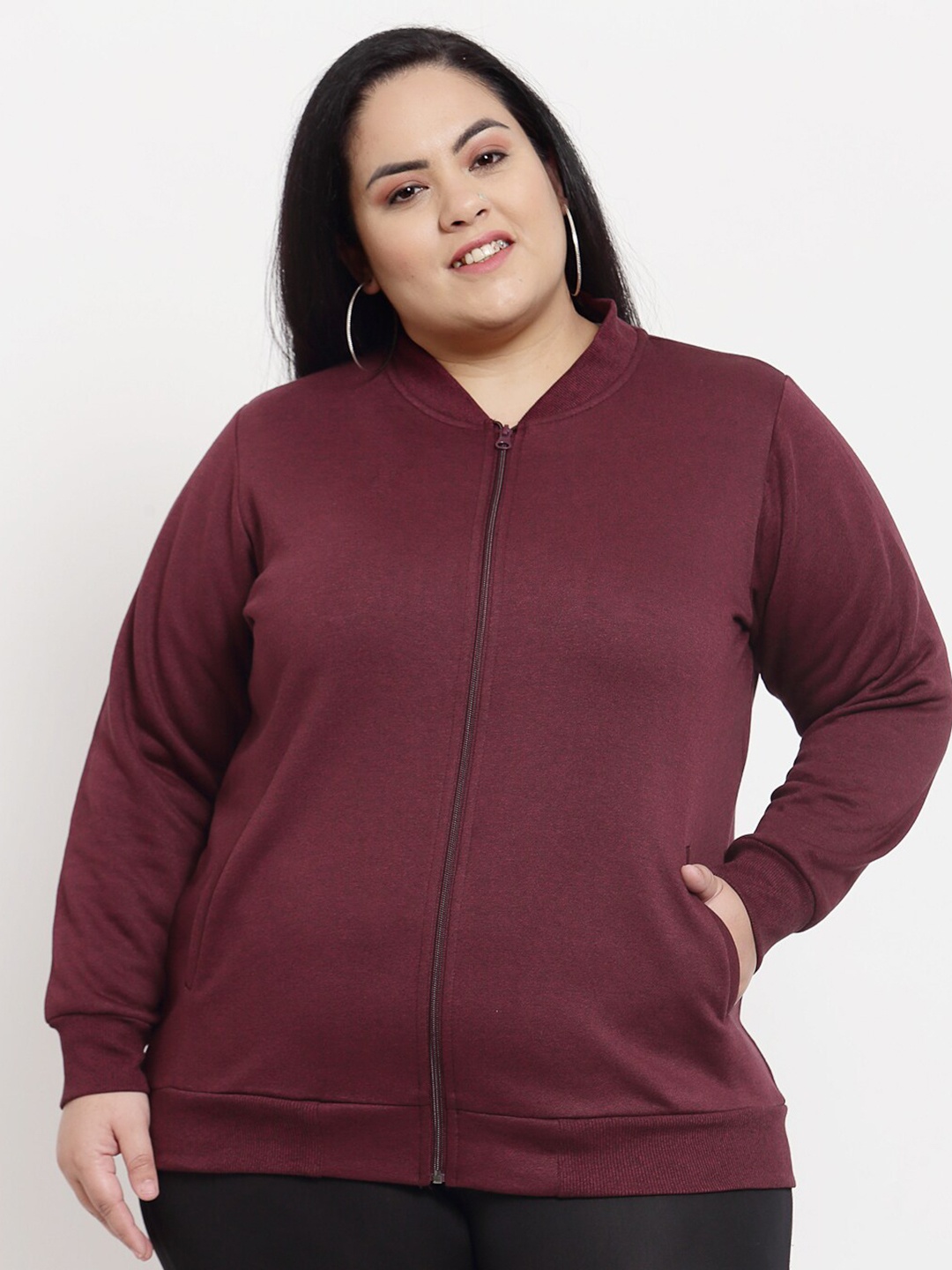 

plusS Women Burgundy Sweatshirt