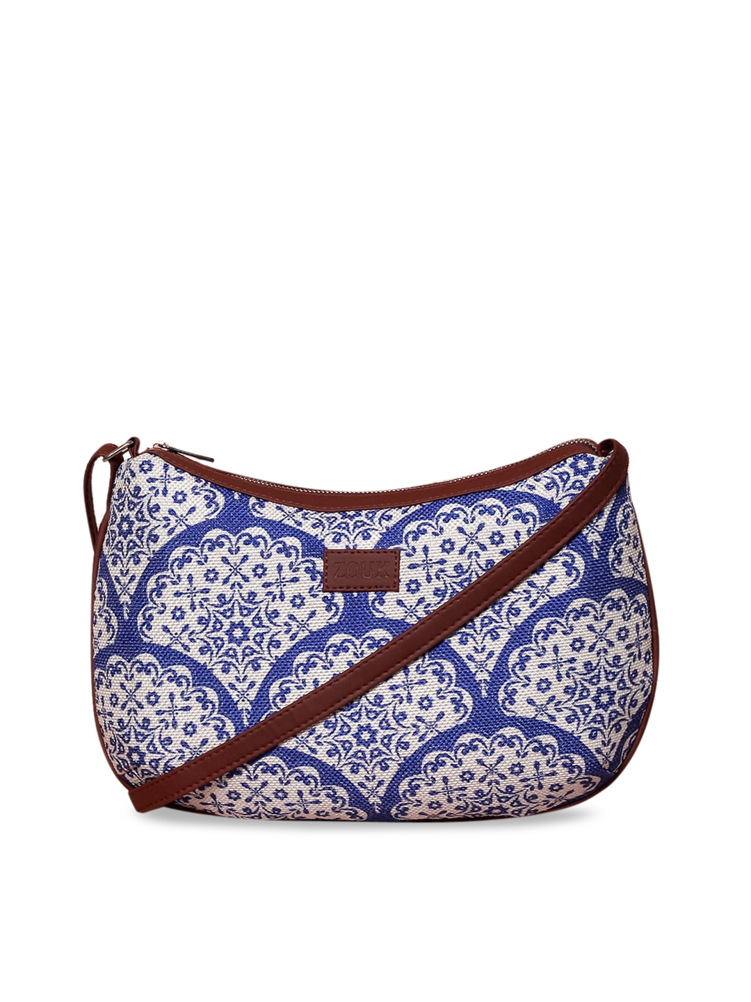 

ZOUK White Ethnic Motifs Printed Structured Shoulder Bag