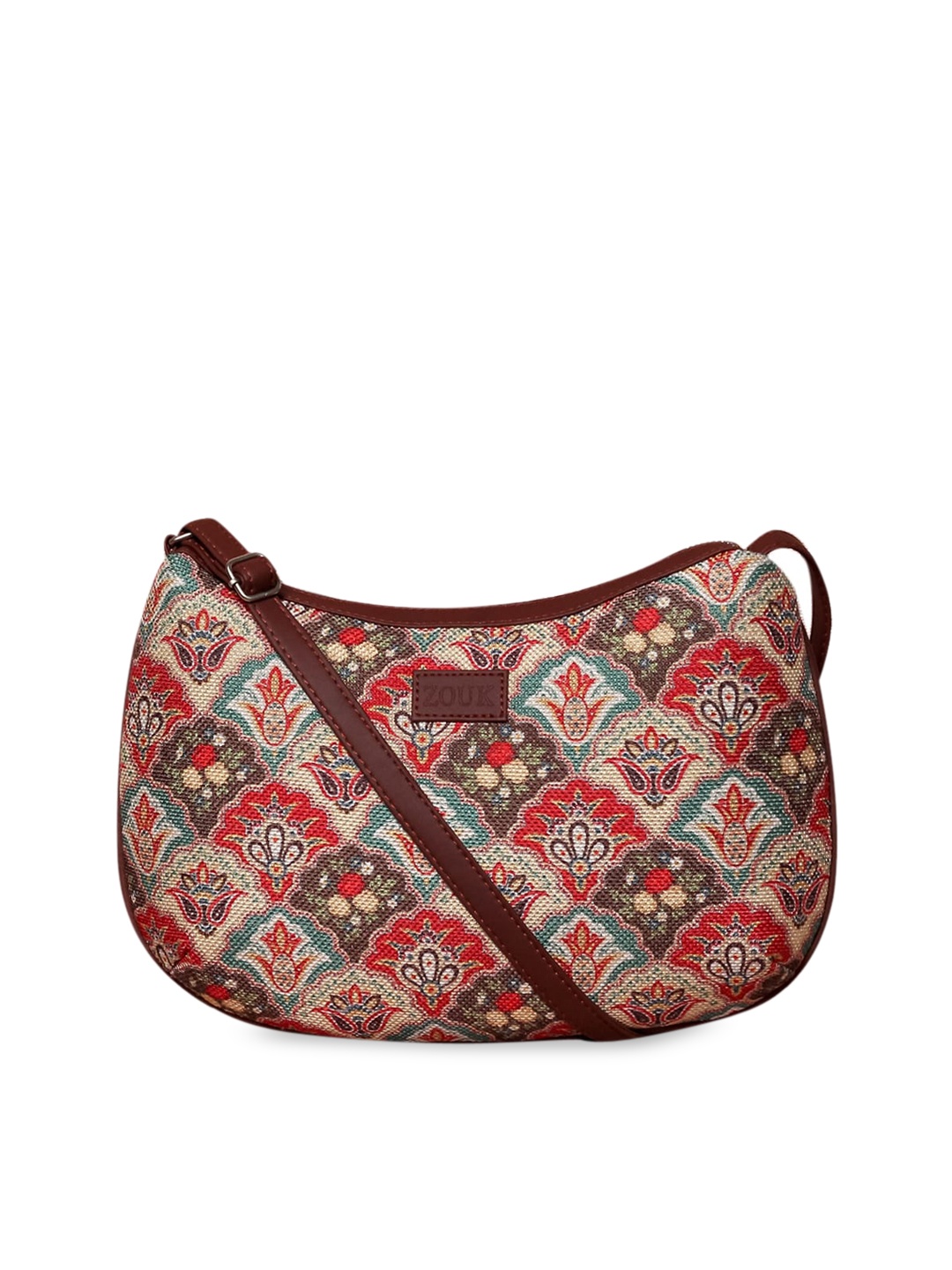 

ZOUK Multicoloured Printed Bowling Shoulder Bag, Multi