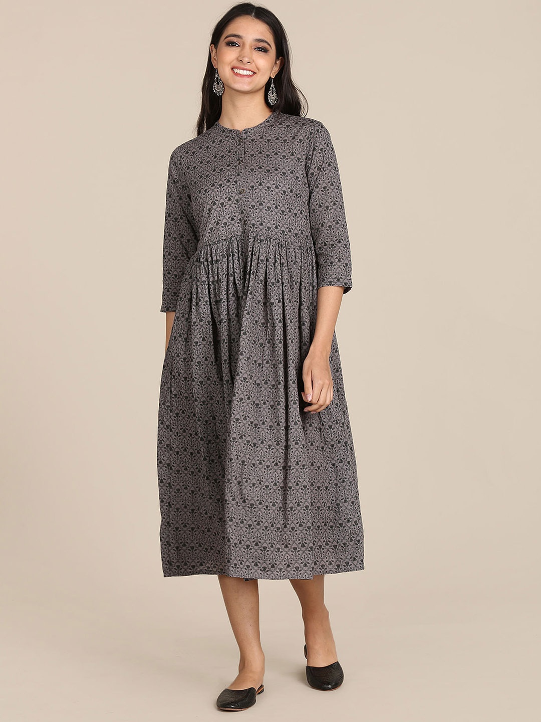 

Karigari Grey Floral Dress