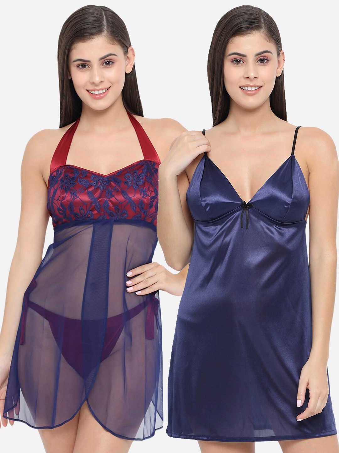 

Klamotten Pack Of 2 Blue & Maroon Baby Doll