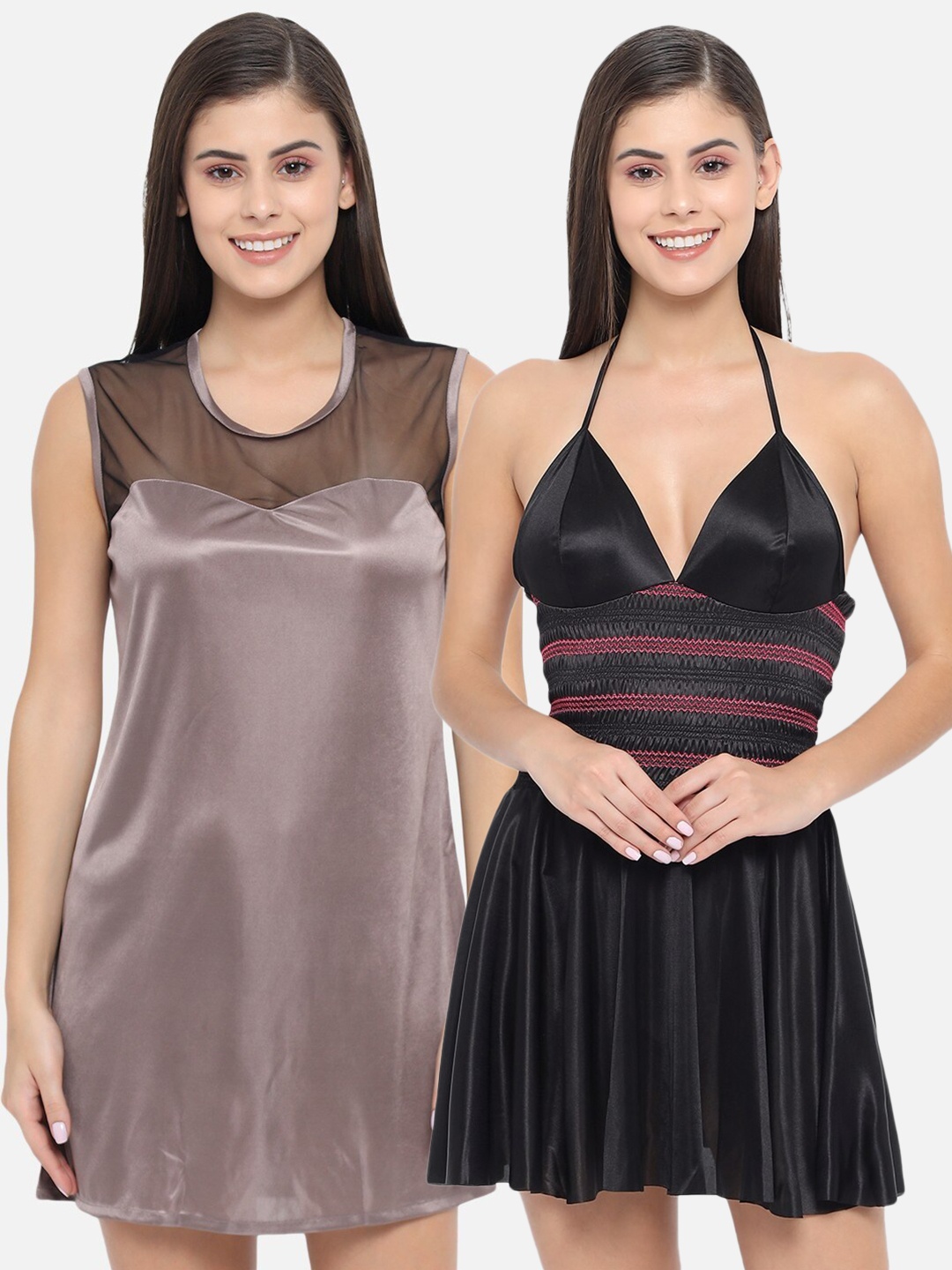 

Klamotten Set of 2 Black & Grey Baby Doll