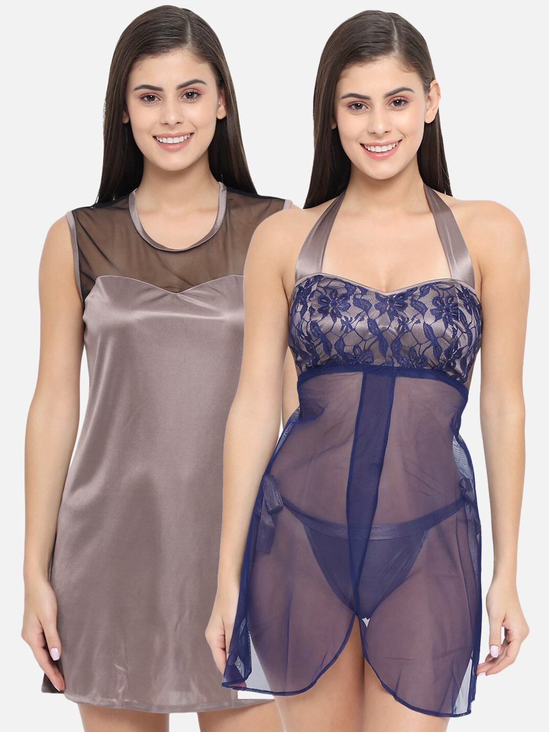 

Klamotten Pack Of 2 Taupe & Blue Baby Doll