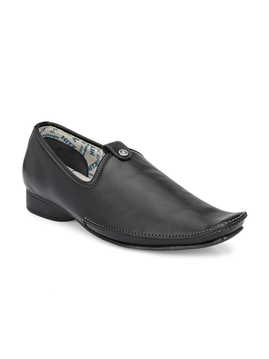 

Hitz Men Black Solid Formal Slip-Ons