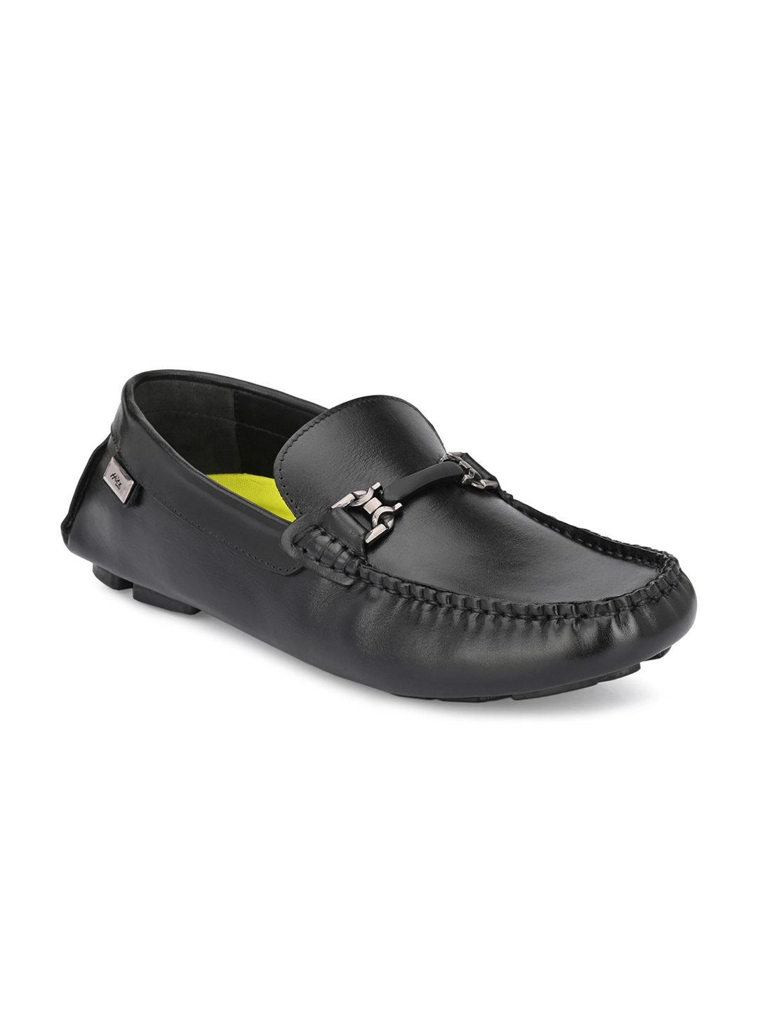 

Hitz Men Black Leather Driving Shoes