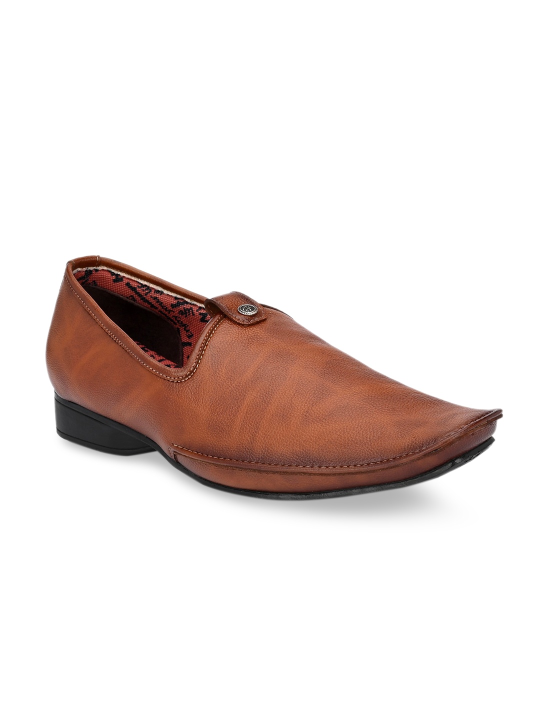 

Hitz Men Tan Solid Formal Slip-Ons