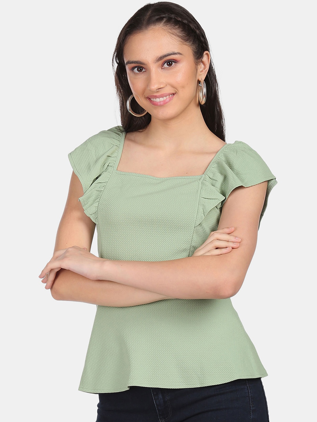 

Sugr Green Peplum Top