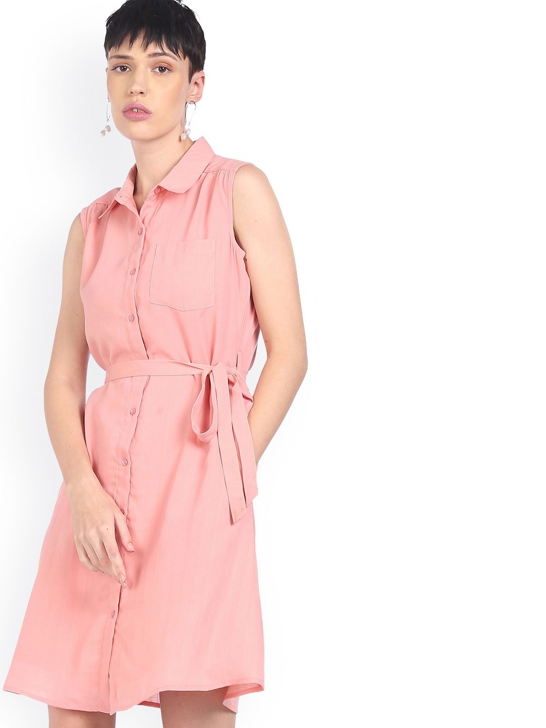 

Sugr Peach-Coloured Shirt Dress