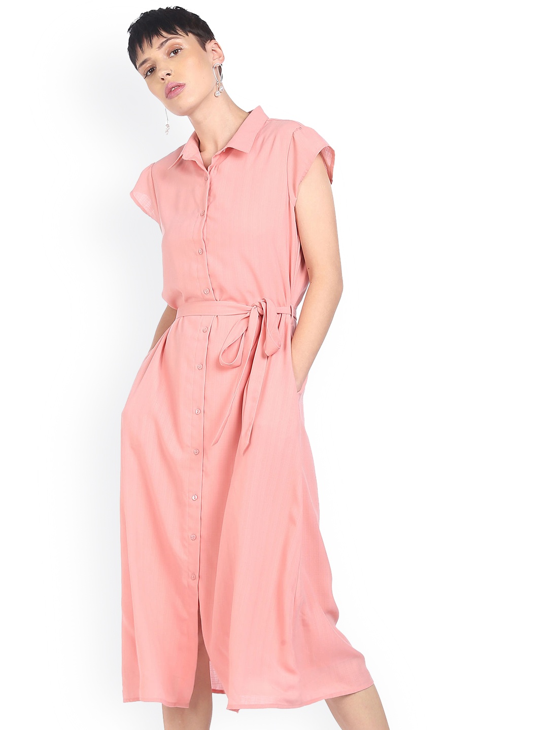 

Sugr Pink Shirt Midi Dress