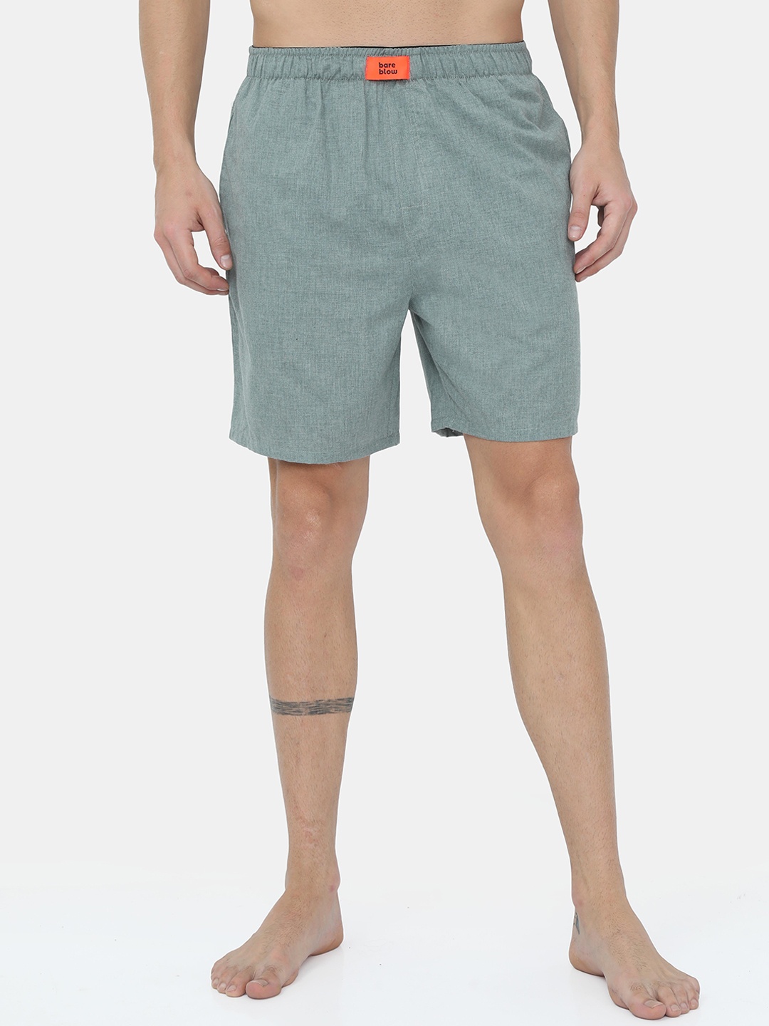 

Bareblow Men Grey Solid Cotton Boxers BBBX168S