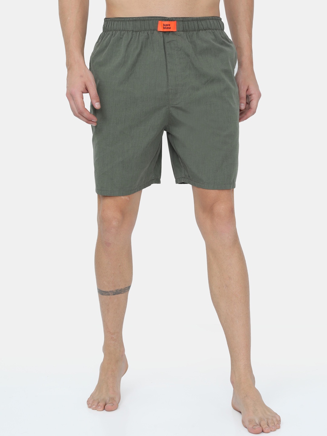 

Bareblow Men Olive-Green Solid Cotton Boxers BBBX166S