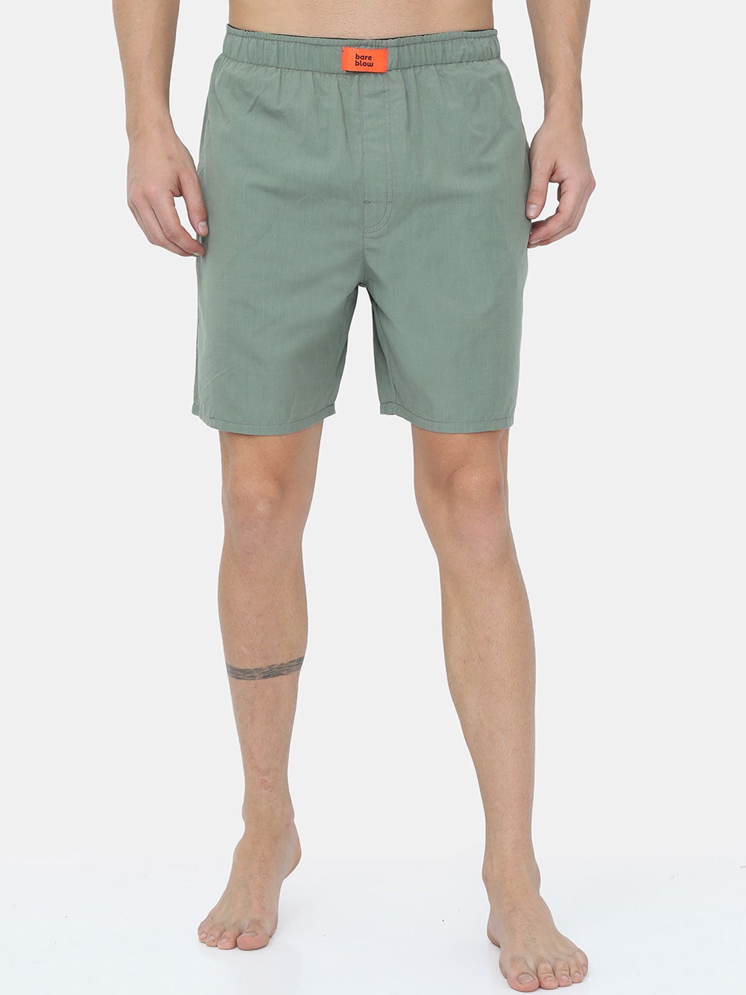 

Bareblow Men Green Solid Pure Cotton Boxers