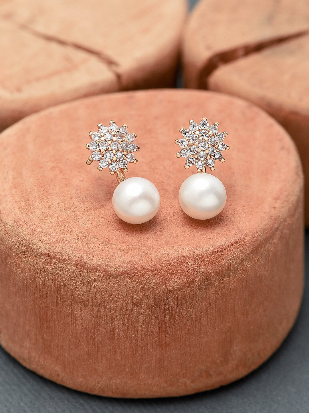 

AMI Rose Gold Contemporary Studs Earrings