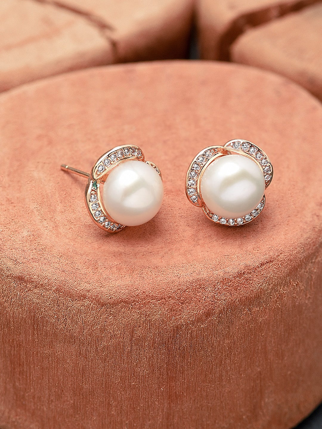

AMI Rose Gold Contemporary Studs Earrings