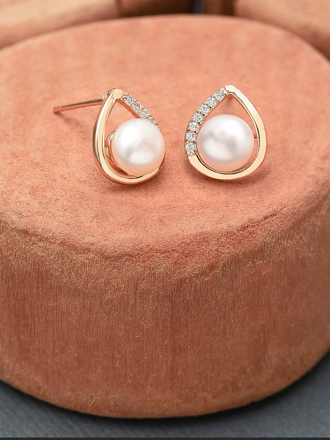 

AMI Rose Gold Contemporary Studs Earrings