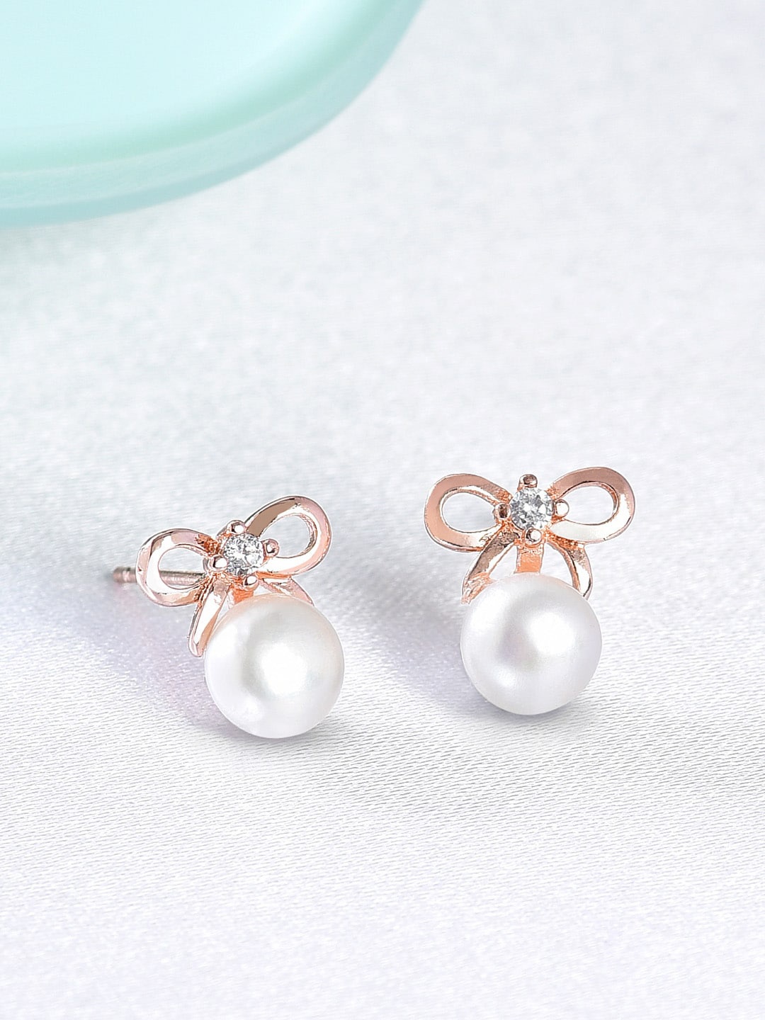 

AMI Rose Gold Contemporary Studs Earrings