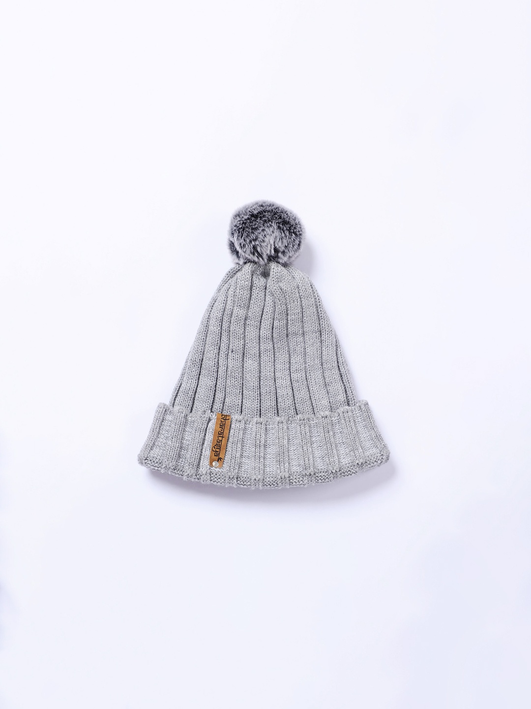 

Bharatasya Kids Grey Pom Pom Beanie