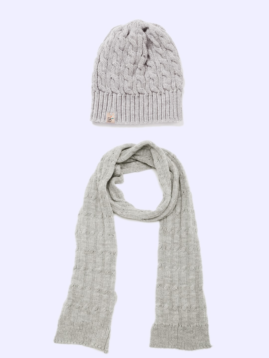 

Bharatasya Kids Grey Beanie with Muffler